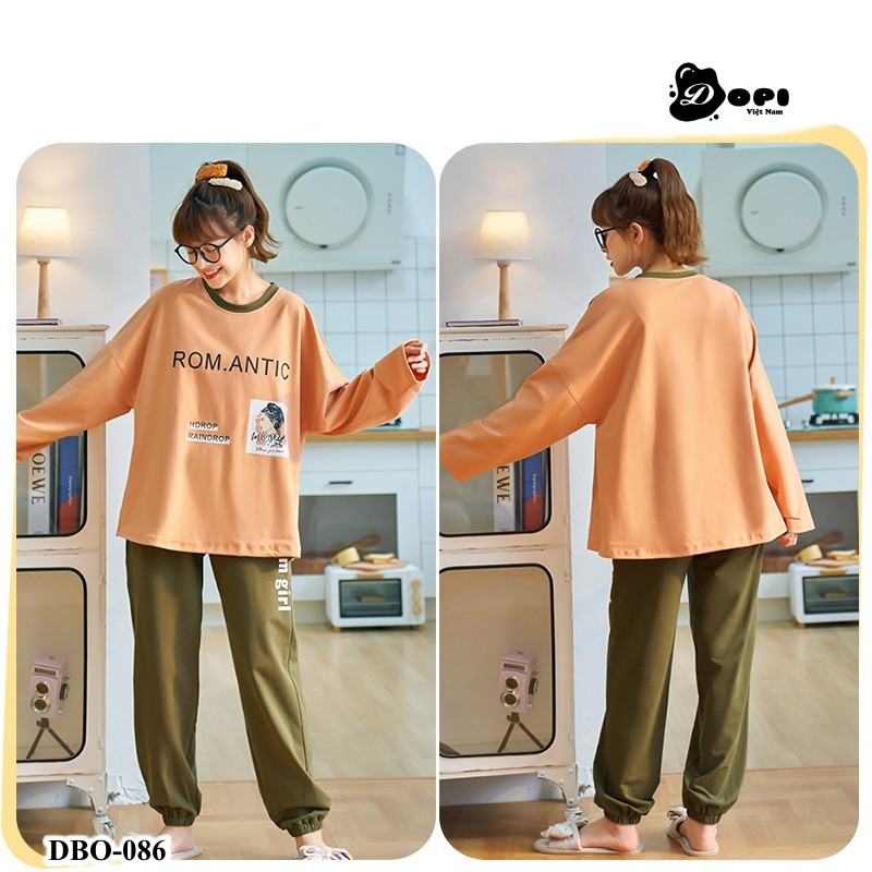 (DBO086) Đồ bộ mặc nhà thu đông dài tay cao cấp