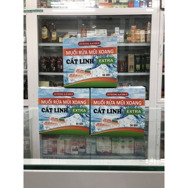 Muối rửa mũi xoang Cát Linh extra hộp 50 gói