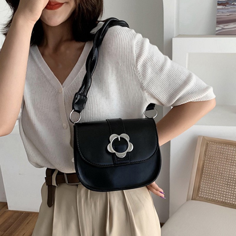 Túi Đeo Chéo Màu Trơn Thời Trang Đơn Giản Cho Nữ