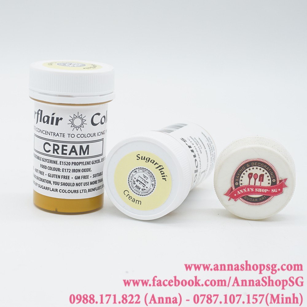 MÀU THỰC PHẨM SUGARFLAIR - CREAM 25G