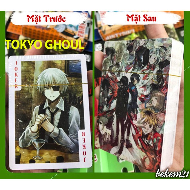 Bộ bài Tây anime tokyo ghoul, bộ tú poker ghost soul tokyo 54 lá in hình anime manga dễ thương độc đáo