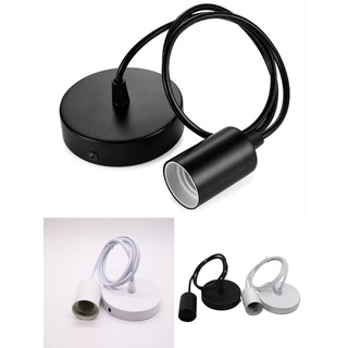 Bộ dây đui đế ốp trần đèn thả đơn đui E27 lắp đèn gỗ đèn mây tre đan T042
