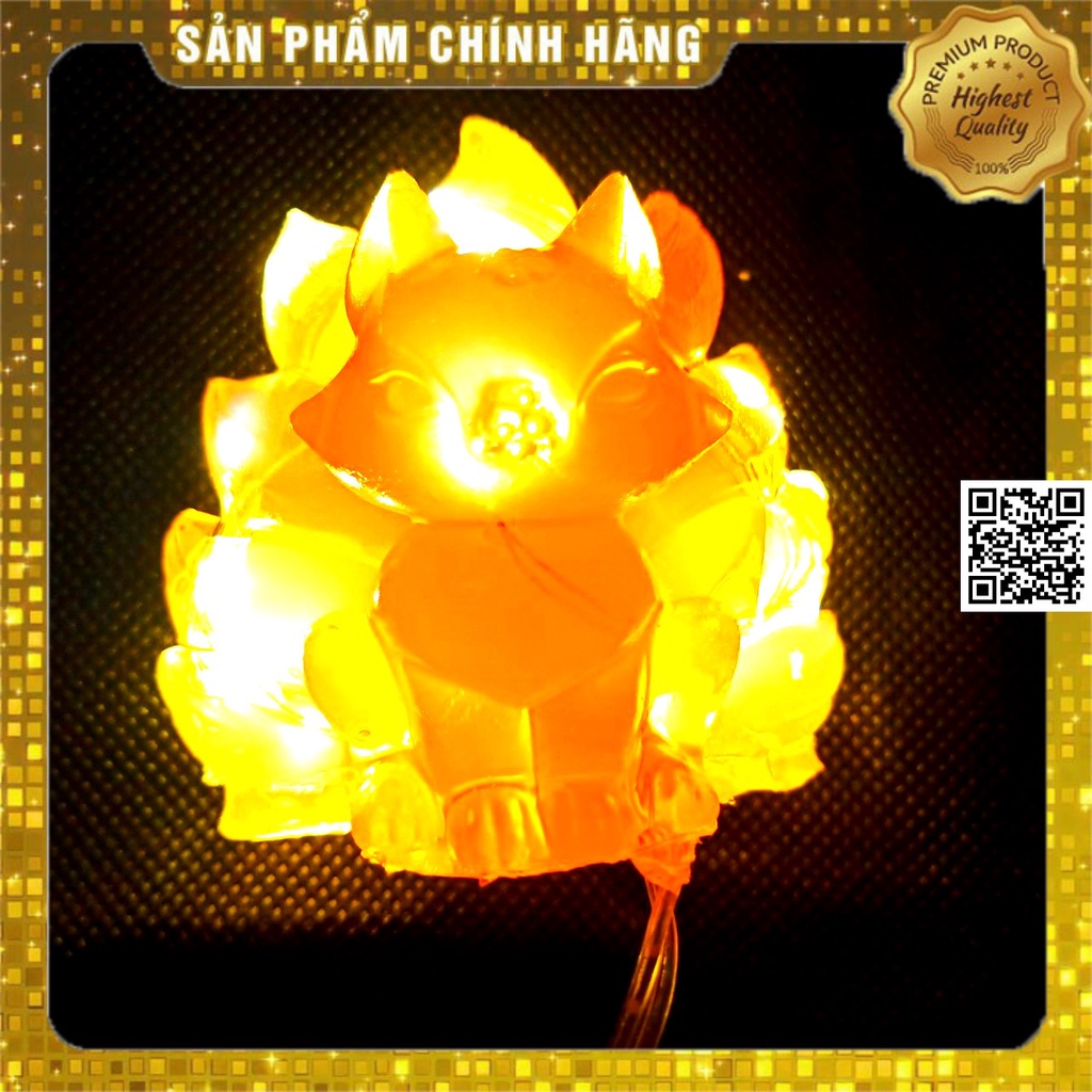 Mô hình Gacha Kurama Hồ ly Cáo chính đuôi cữu vĩ led sáng vàng nguồn USB 1773