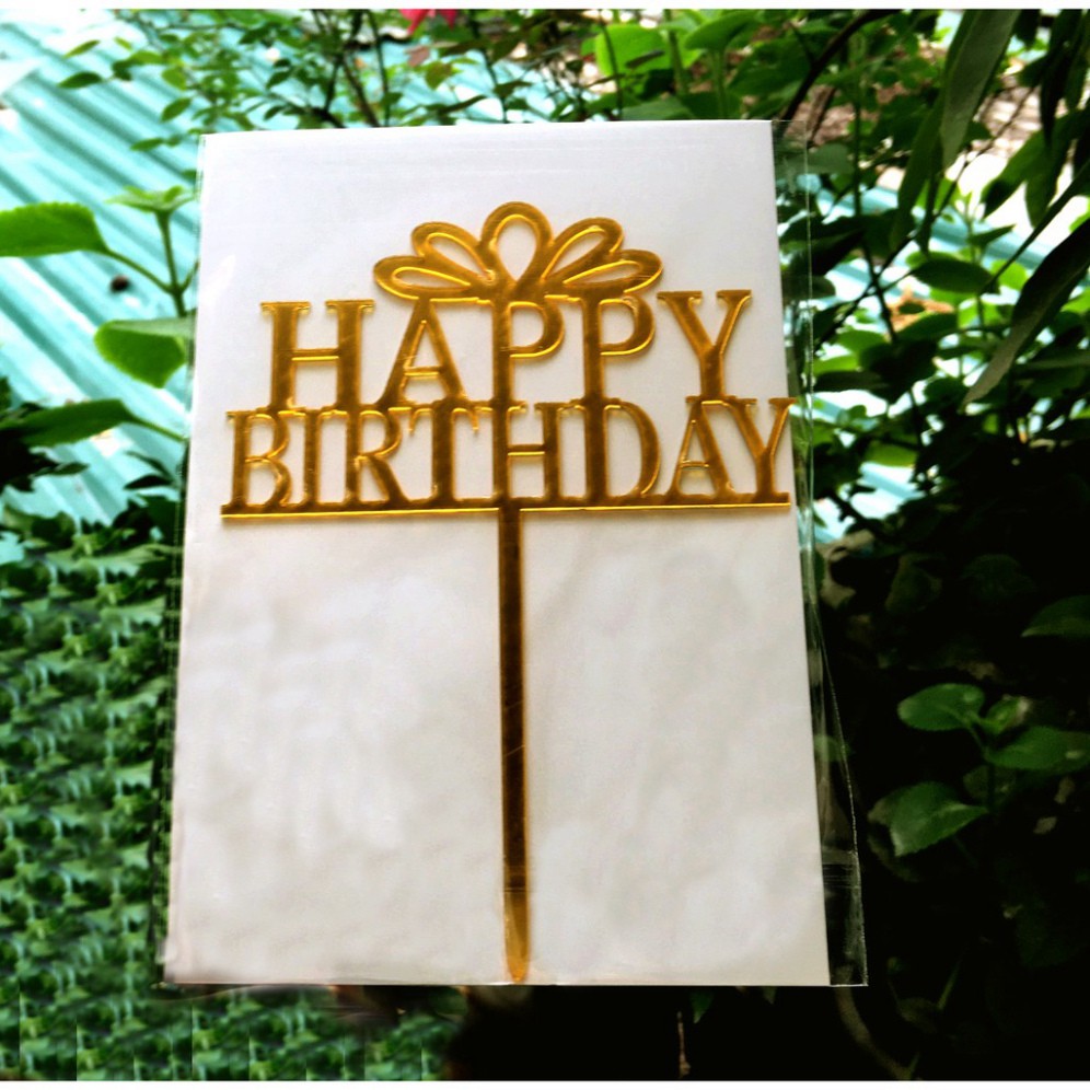[FREESHIP❤️] Meka happy birthday mẫu 37 - Trang trí bánh sinh nhật,trangt trí bánh kem - HD Shop