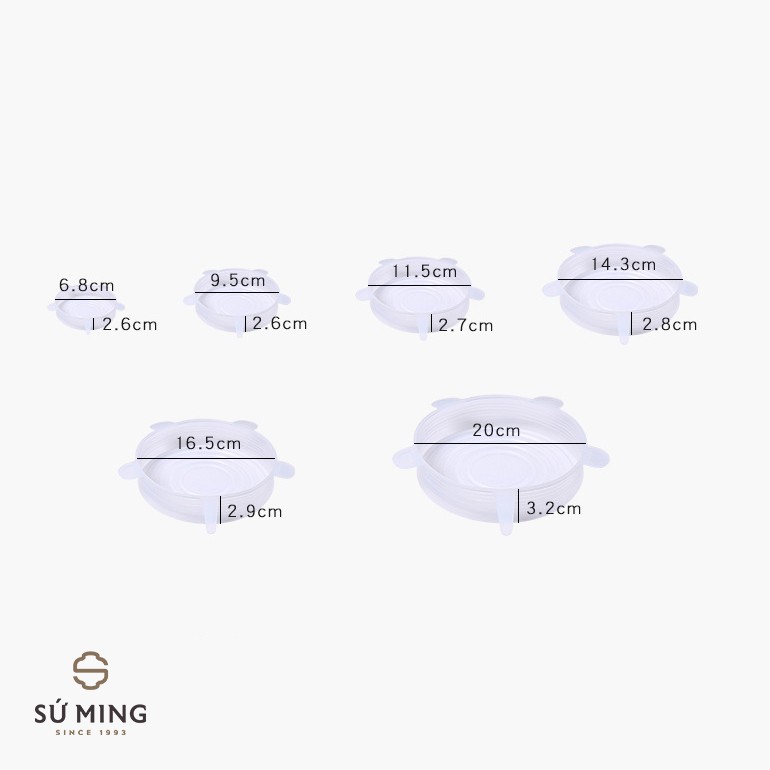 [Mã SKAMLSC28 giảm 10% tối đa 50K đơn 100K] Bộ 6 Nắp Bọc Thực Phẩm Sillicon Cao Cấp, Tiện Dụng, Dễ Dàng Tẩy Rửa.