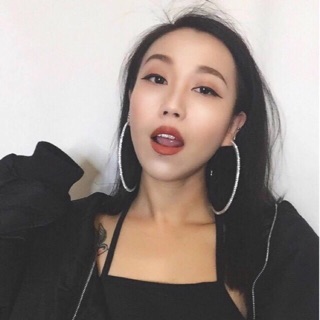 Bông tai tròn đá loại to 7cm,8cm( tặng kèm vòng cổ)