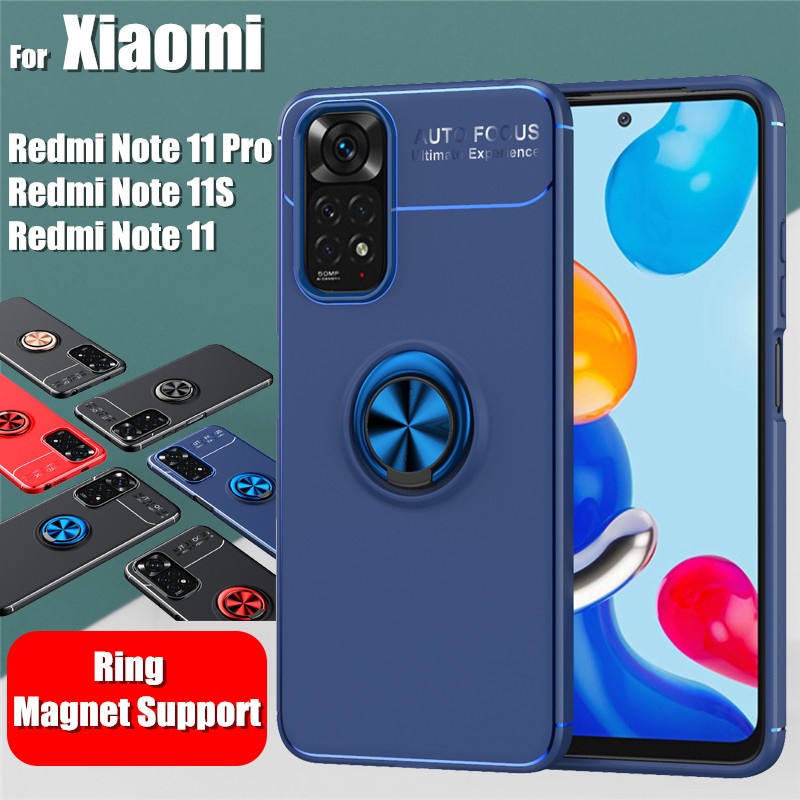 Ốp Điện Thoại Silicon Mềm Gắn Nhẫn Đỡ Nam Châm Chống Rơi Cho Xiaomi Redmi Note 11 Pro Global / Redmi Note 11S