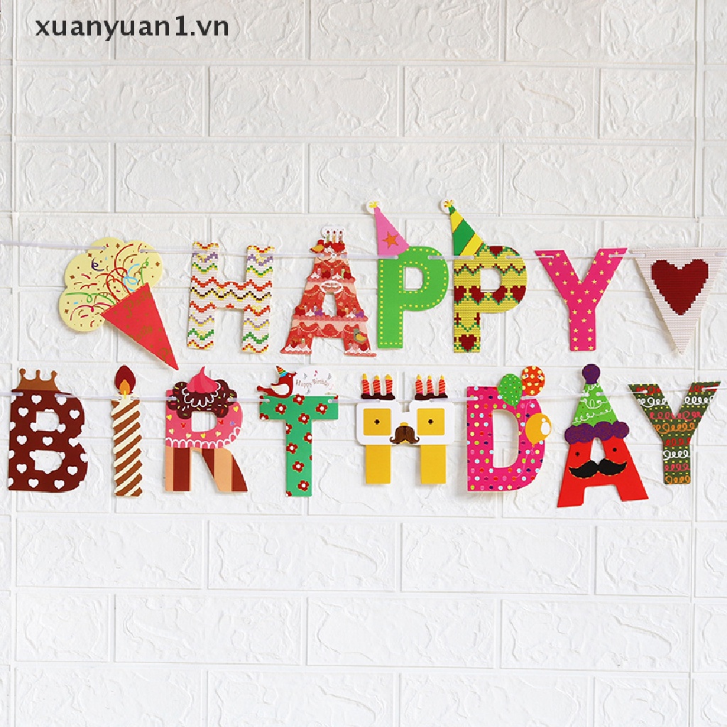 Dây Cờ Treo Trang Trí Sinh Nhật In Chữ Happy Birthday