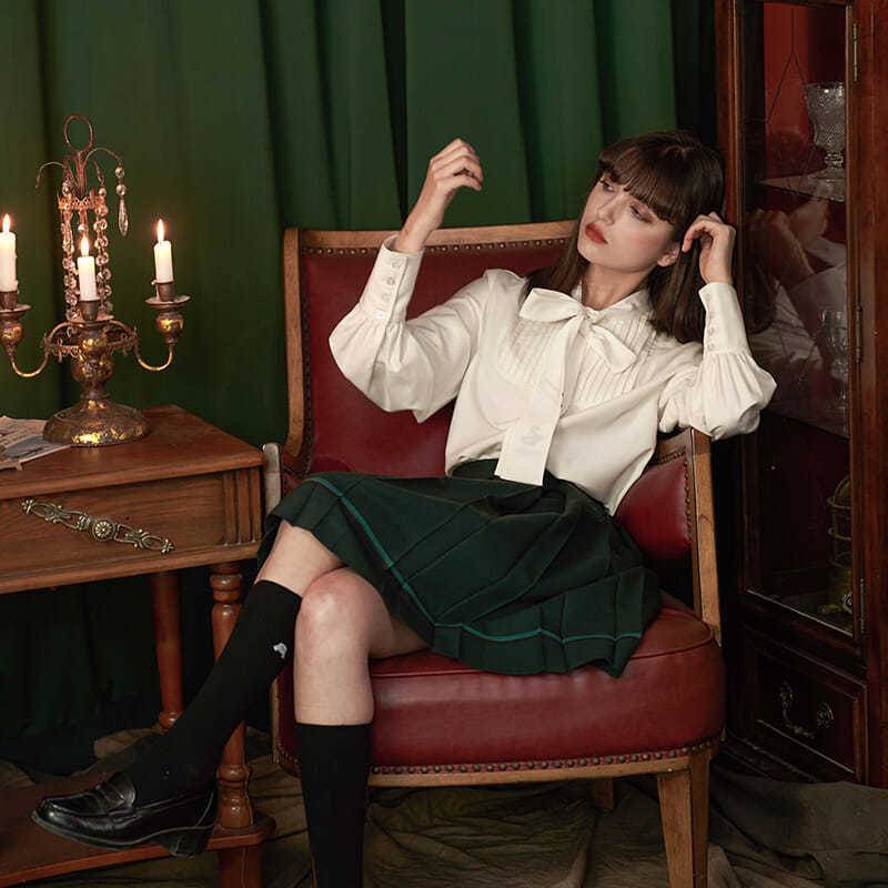 Harry Potter joint shirt retro French sheepshoe sleeve jk uniform long shirt streamer shirt scarf shirt