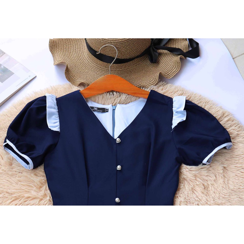 Đầm công sở xanh tôn dáng che bụng mỡ | BigBuy360 - bigbuy360.vn