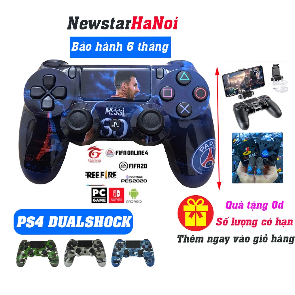 Tay Cầm chơi Game FIFA Online 4, DUALSOCK 4, Rung Mạnh - Tương Thích IOS, Windows 8, 9, 10, Tay Game PC gaming