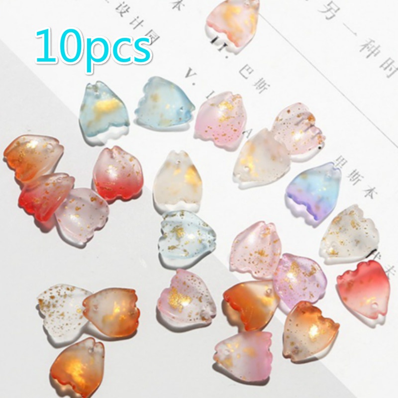 Bộ 10 Mặt Dây Chuyền Hình Hoa Hồng Bằng Thủy Tinh