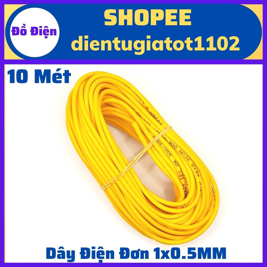 10 mét dây điện 0.5mm, dây điện đơn 1x0.5mm (Loại Tốt)