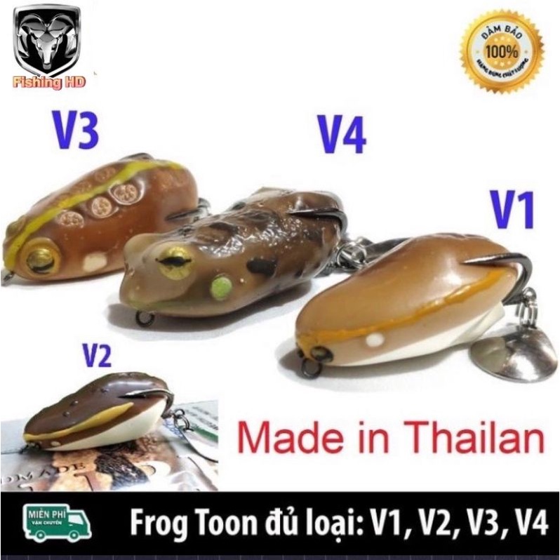 Mồi Câu Lure Frog Toon V1 V2 V3 V4 Thái Lan Chuyên Câu Lure Siêu Nhậy MG10 đồ câu FISHING_HD