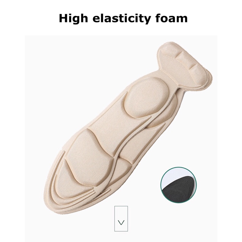 1 Cặp Đế Lót Giày Hình Chữ T 7D Bằng Xốp Mềm Vô Hình Hỗ Trợ Gót Chân Cao Bảo Vệ Cho Nữ ND-2
