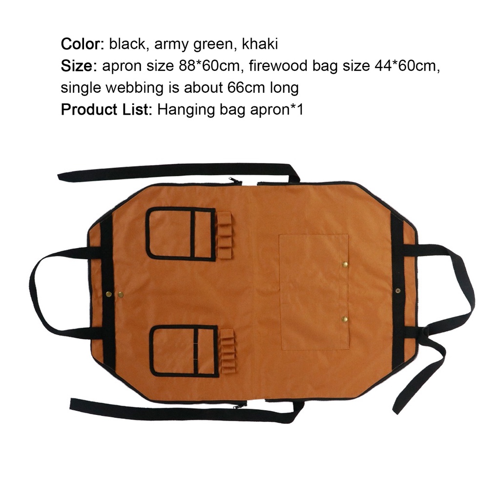 Túi tạp dề có dây treo tiện dụng đựng những dụng cụ nấu nướng BBQ tiện lợi khi đi cắm trại