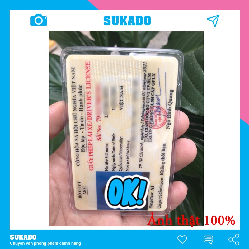 Bọc Chống Xước Chip Cccd Căn Cước Công Dân, Bằng Lái Xe, Thẻ Học Sinh Dày Sukado
