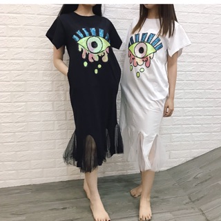 Đầm thun đuôi cá phối lưới