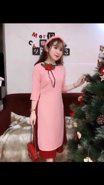 Set áo dài cách tân :áo dài+mấn +váy