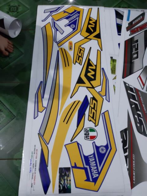 Tem rời NVX 155 dán xe xanh đen