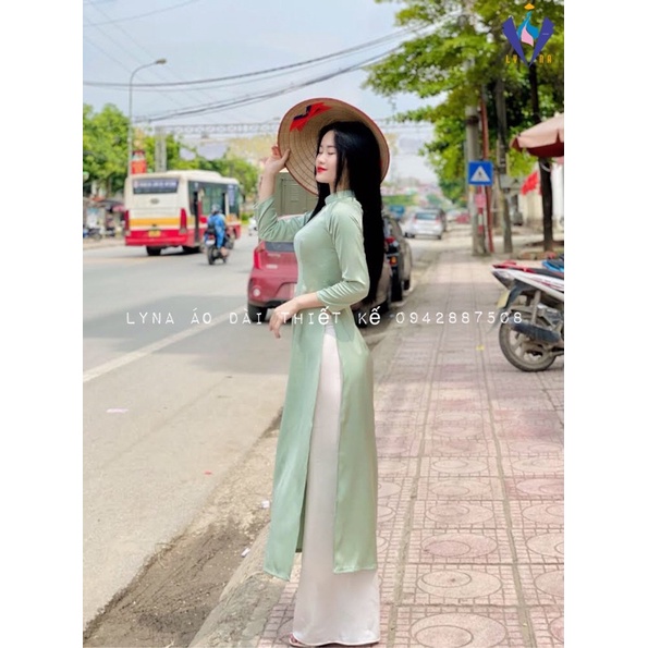 Áo dài cách tân nữ, áo dài đính hạt cúc trai đẹp nhẹ nhàng, thanh lịch nhiều màu