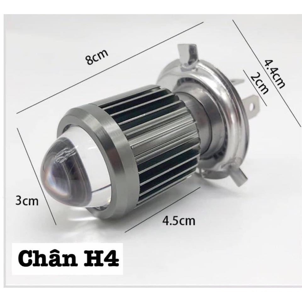 Đèn Pha Led Bi Cầu 2 Màu Ánh Sáng Cost Vàng Pha Trắng Chân H4, M5 Gắn oto , Xe Máy