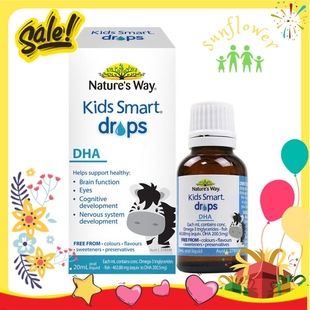 DHA giọt phát triển trí não cho trẻ từ 4 tuần tuổi Nature s Way Kids Smart DHA Drops 20ml c thumbnail