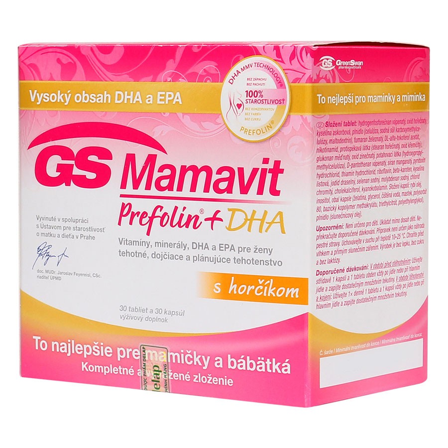 ✔️️️(Chính Hãng) GS Mamavit Prefolin + DHA + EPA - Vitamin tổng hợp cho phụ nữ mang thai và cho con bú (Hộp 60 viên)