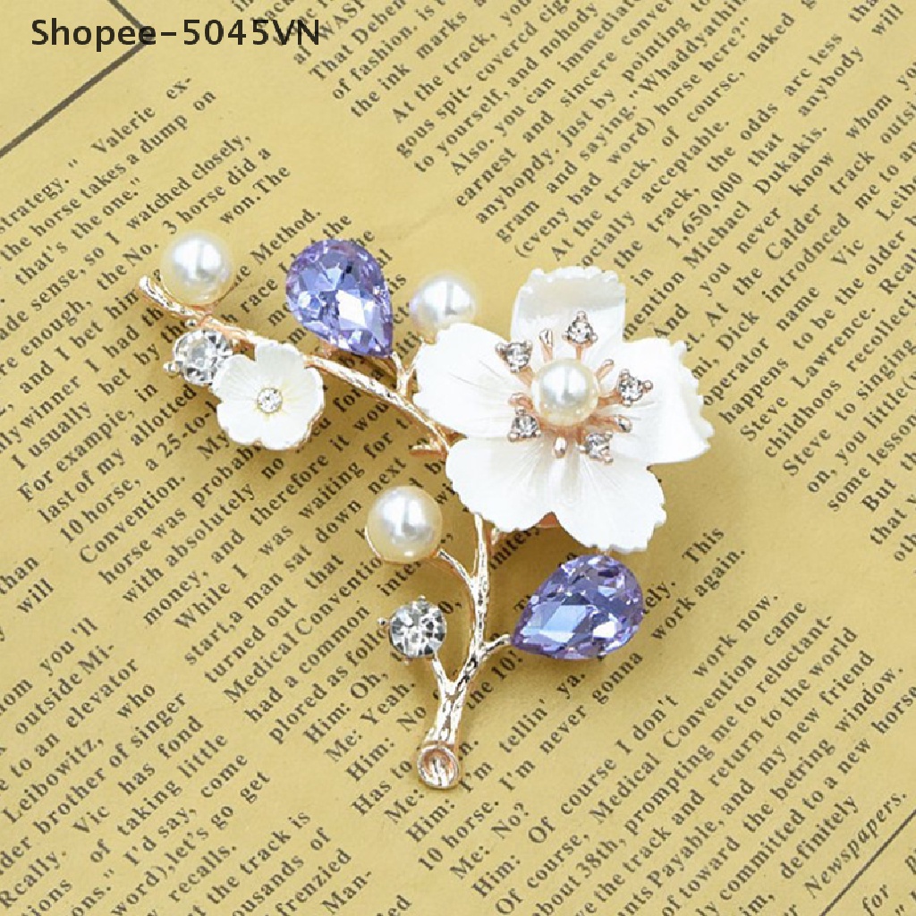 Ghim Cài Áo Hình Bông Hoa Đính Ngọc Trai Nhân Tạo Thời Trang Dành Cho Nữ