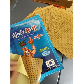 Cao dán hồng sâm  gói 25 miếng túi xanh