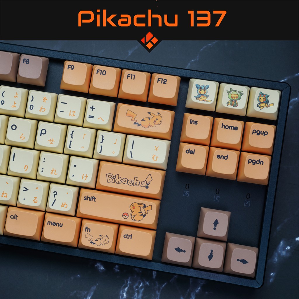 Keycap PIKACHU - profile XDA - keycap PBT - Dyesub - 137 nút cho bàn phím cơ (Filco, Leopold, IKBC, Edra, keychron)