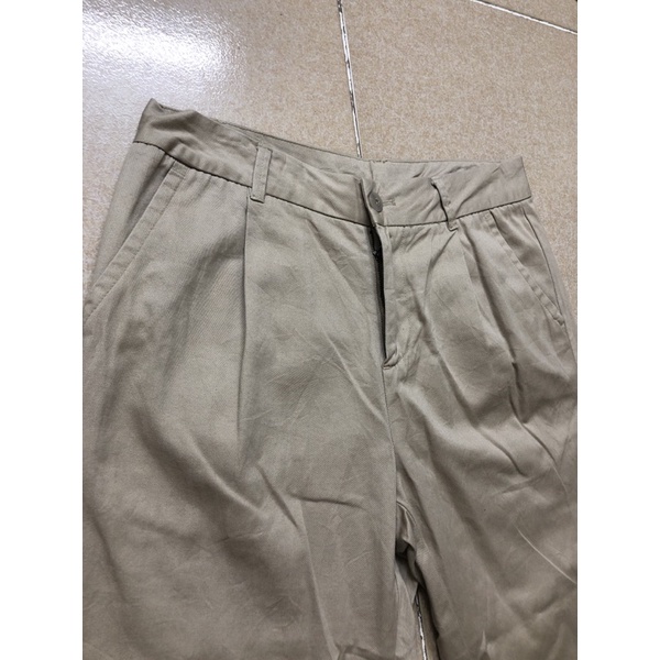 Size 29 to 30 quần thô kaki nam nữ form baggy màu be mới cao xắn gấu 2hand