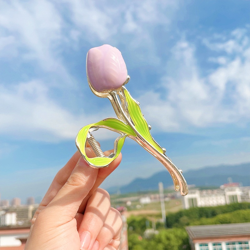 Kẹp Tóc Hình Hoa Tulip Phong Cách Hàn Quốc