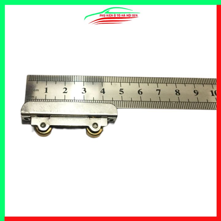 Bánh xe lùa tủ kính, con lăn trượt cửa tủ kính dày 5mm bằng đồng kép 22mm