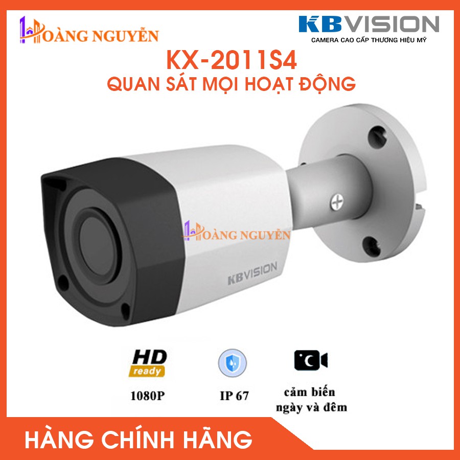 [NHÀ PHÂN PHỐI] Camera Kbvision KX-2011S4 (2.0MP) - Camera 4in1 (CVI/TVI/AHD/Analog) - Tự Động Cân Bằng Ánh Sáng