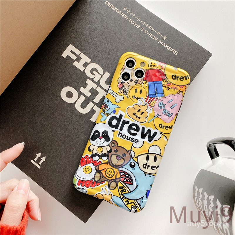 Tất Cả Đều Tại ChỗCouple Shell Phone Case Ins Personality Creative Fashion Drew & Justin Bieber &Bear for iPhone12 Iphon