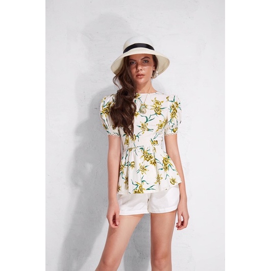 Áo hoa cutout lưng