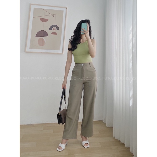 Quần suông lưng cao 2 màu (S/M/L)