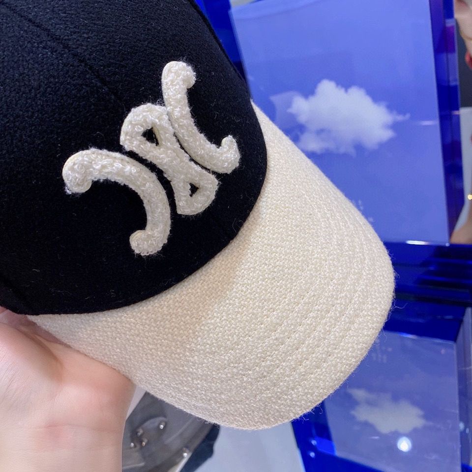 A Mũ Lưỡi Trai Len Thêu Chữ celine Phong Cách Mới Chất Lượng Cao Mùa Thu Đông triomphe