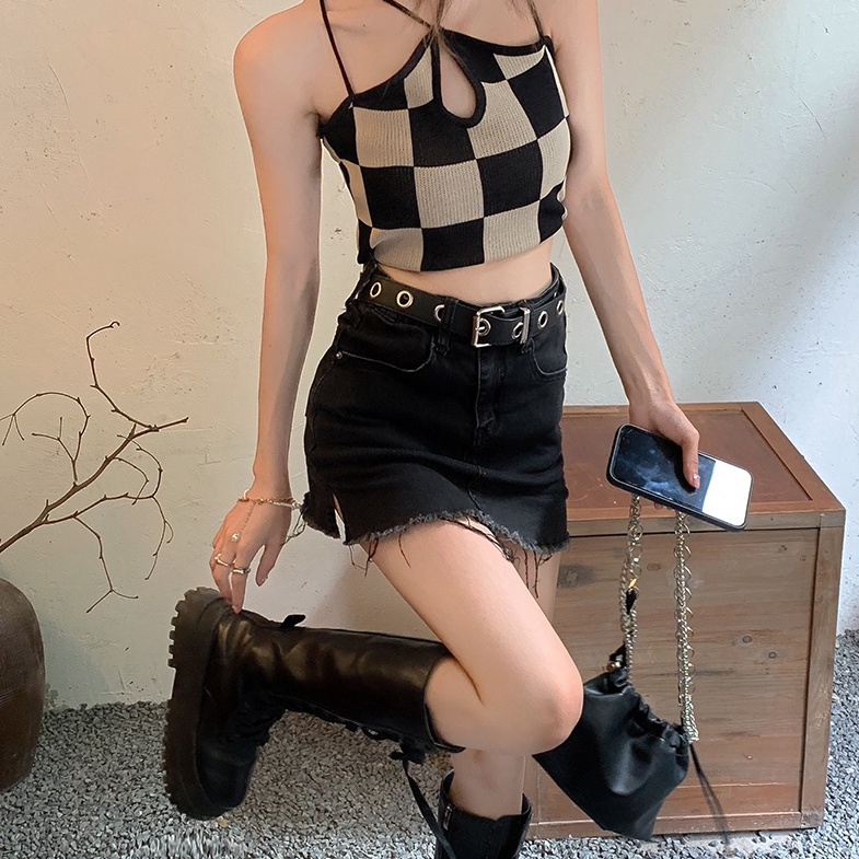 đầm họa tiết kẻ caro hợp thời trang trẻ trung cho nữ