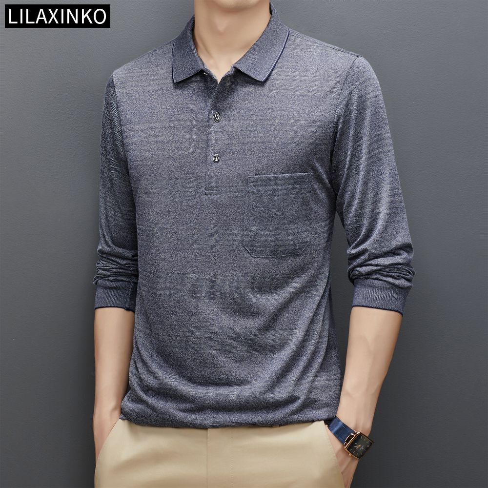 Áo Thun Polo Cotton Tay Dài Kẻ Sọc 3 Màu Thời Trang Thu Đông Cho Nam