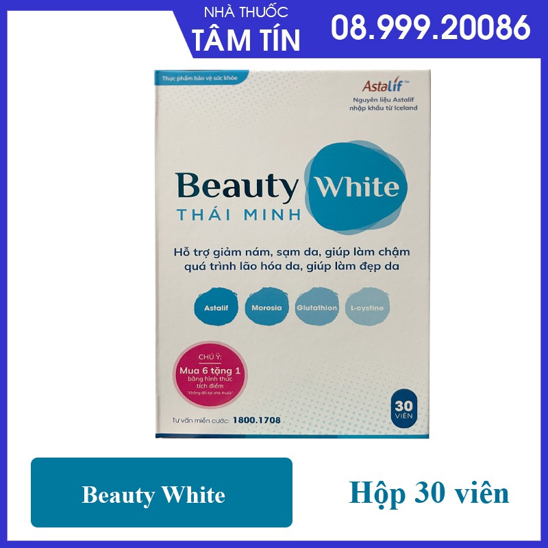 Beauty White Thái Minh - Viên trắng da Thái Minh-Hỗ Trợ Giảm Nám Sạm Da, Làm Chậm Quá Trình Lão Hóa Da