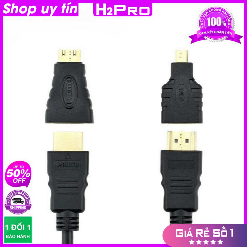 [RẺ VÔ ĐỊCH] BỘ CHUYỂN TÍN HIỆU CỔNG HDMI 3 TRONG 1 CHO ĐẦU CHUẨN HDTV, HDMI sang mini HDMI và micro HDMI
