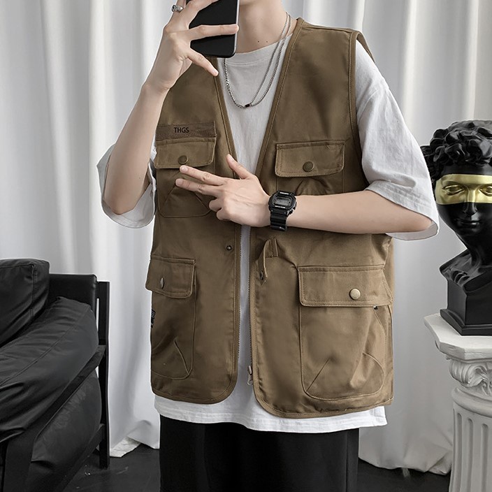 Áo Gile Khoác Nam Kiểu Dáng Cá Tính Phong Cách Unisex Cực Chất Ngầu