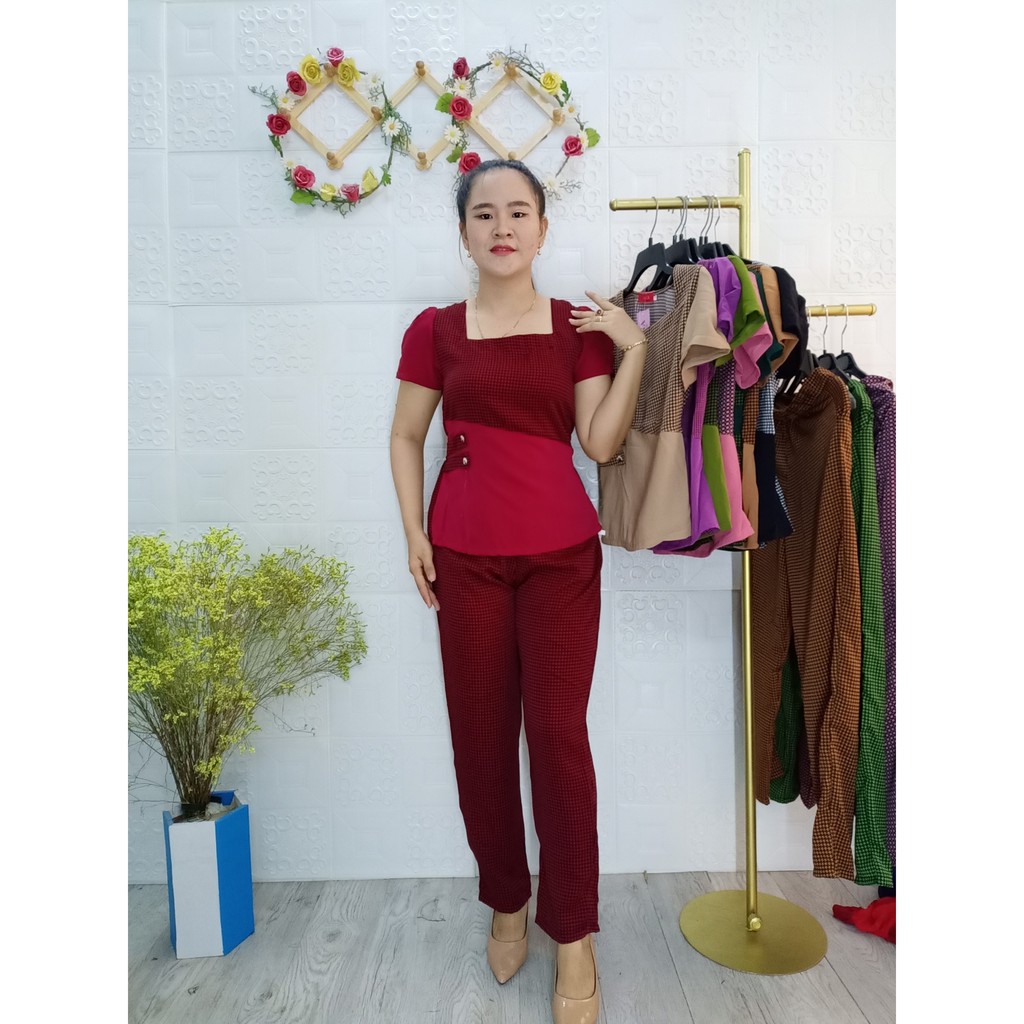 GIẢM GIÁ HÔM NAY BỘ MANGO PHỐI CARO NHÍ CAO CẤP