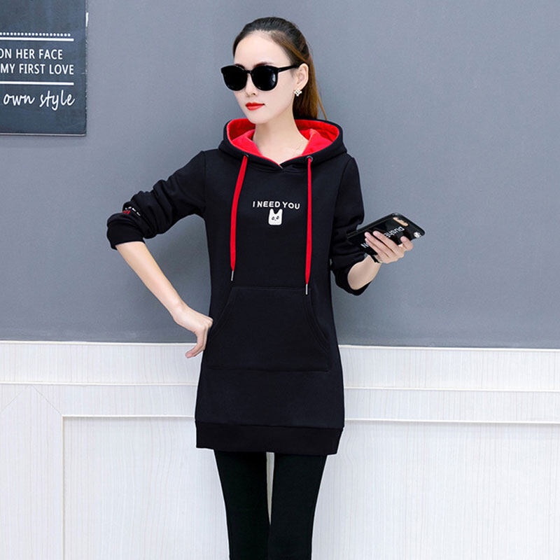 Áo hoodie YEYA dáng rộng thêu chữ phong cách Hàn Quốc thời trang cho nữ