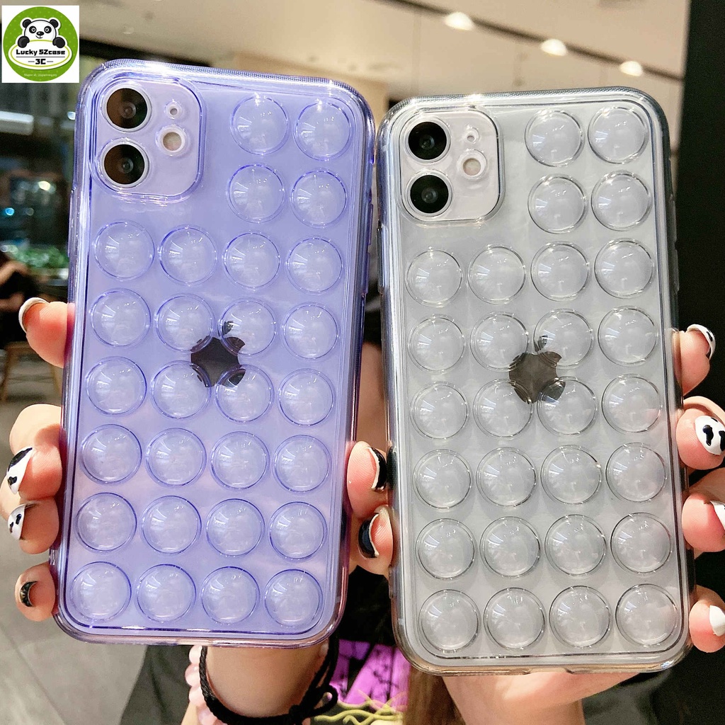 Ốp Điện Thoại Tpu Silicon Mềm Trong Suốt Bong Bóng Đàn Hồi Cho Iphone 12 Pro Max 11 X Xr Xs Max 7 8 Plus Se2020