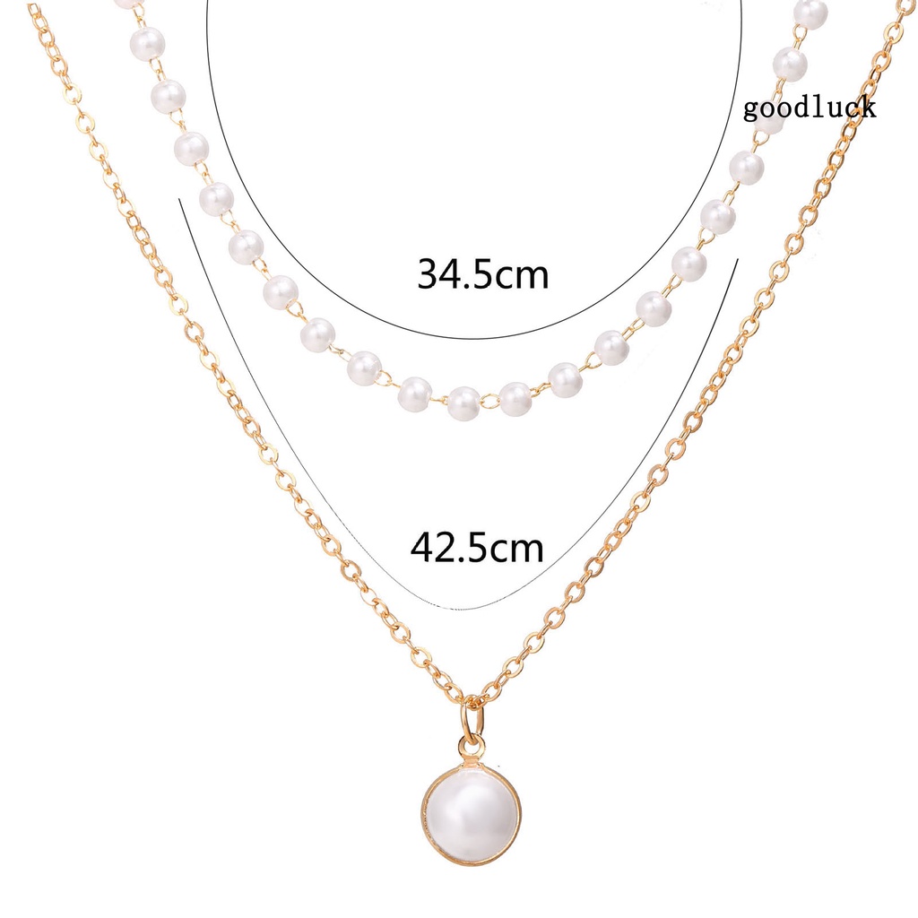 Vòng cổ Hai Lớp Hợp Kim Đính Ngọc Trai Giả Thanh Lịch Dành Cho Nữ