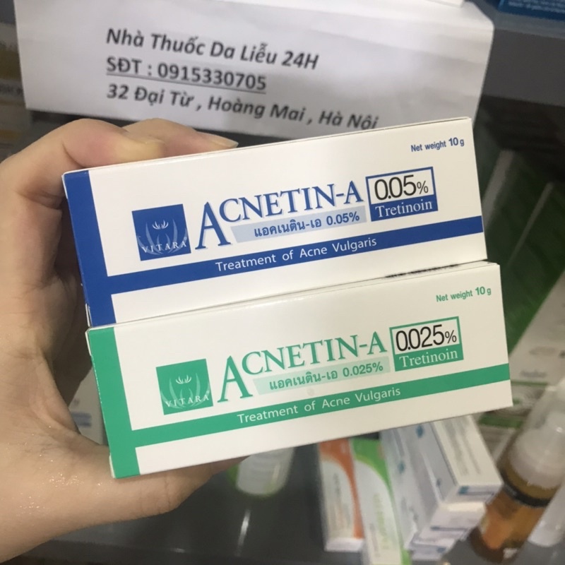 Acnetin A 0,025% và 0,05% kem chống lão hoá hỗ trợ mụn