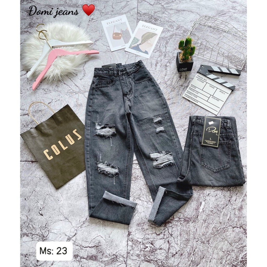 Quần Baggy Jean Nữ Rách Lưng Cao Size Nhỏ Từ 40kg Đến 55kg Hàng VNXK MS23